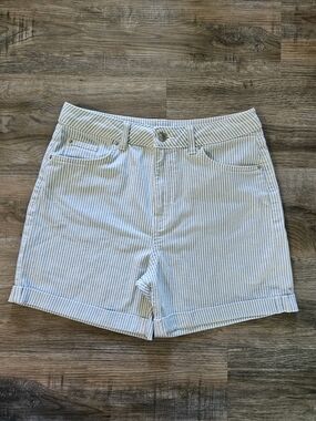 M&S 90's Boyfriend Blue & White Striped Shorts